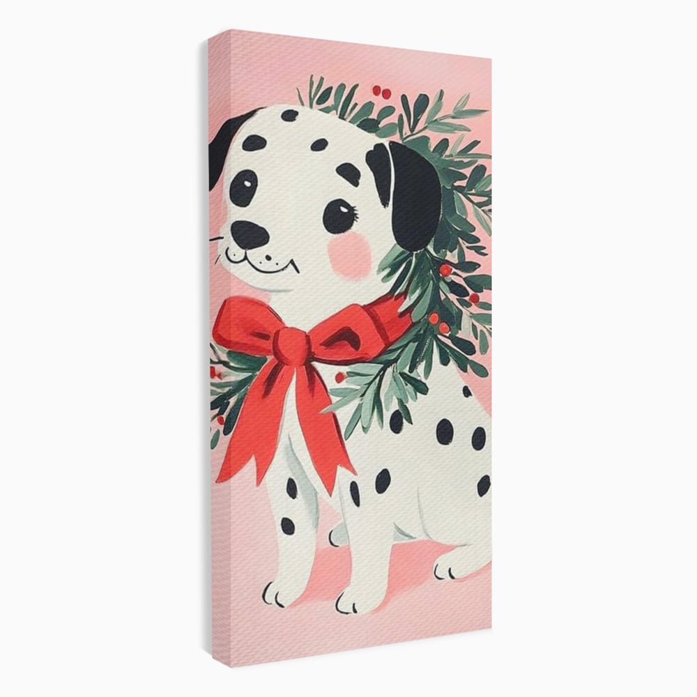 Tablou canvas cu tablou canvas cu catel dalmatian, fara rama, pe sasiu de lemn